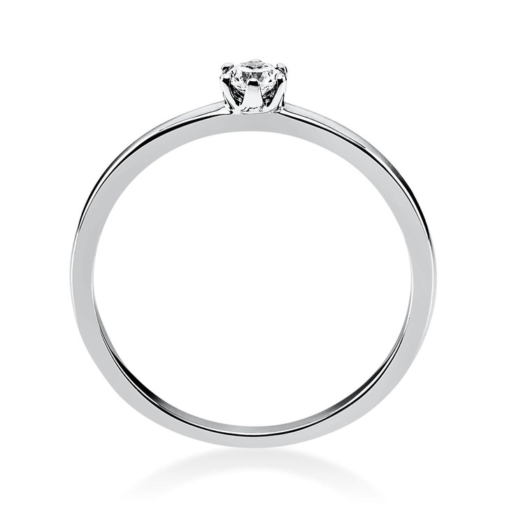 Solitär Ring aus 585 Weißgold mit Brillant 0.10 Ct