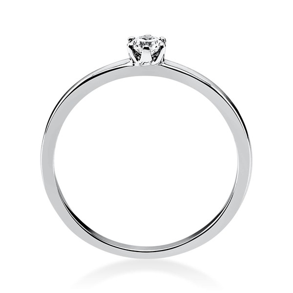 Solitär Ring aus 585 Weißgold mit Brillant 0.10 Ct