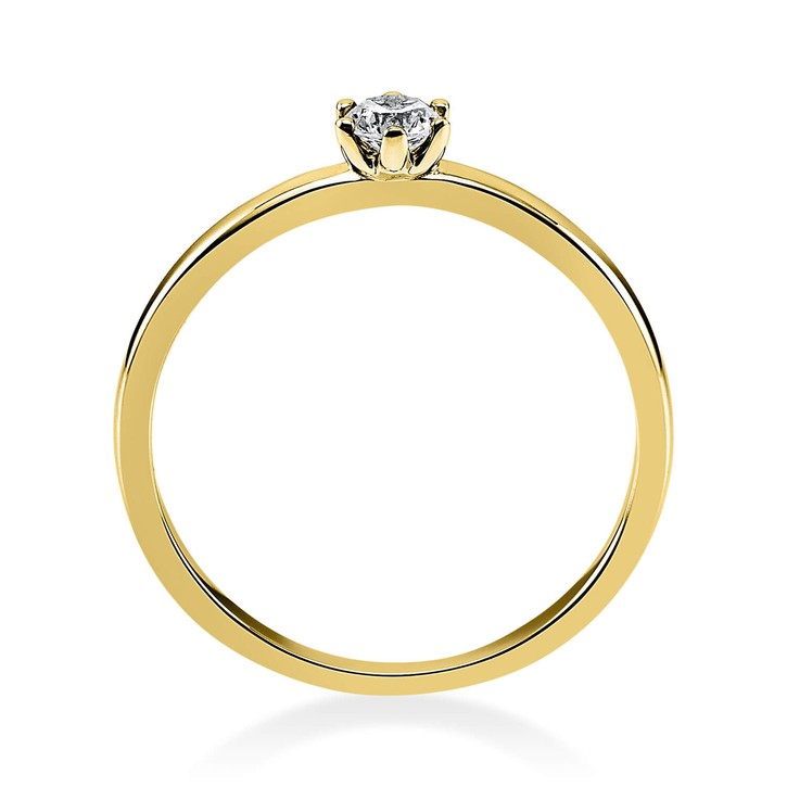 Solitär Ring aus 585 Gelbgold mit Brillant 0.15 Ct