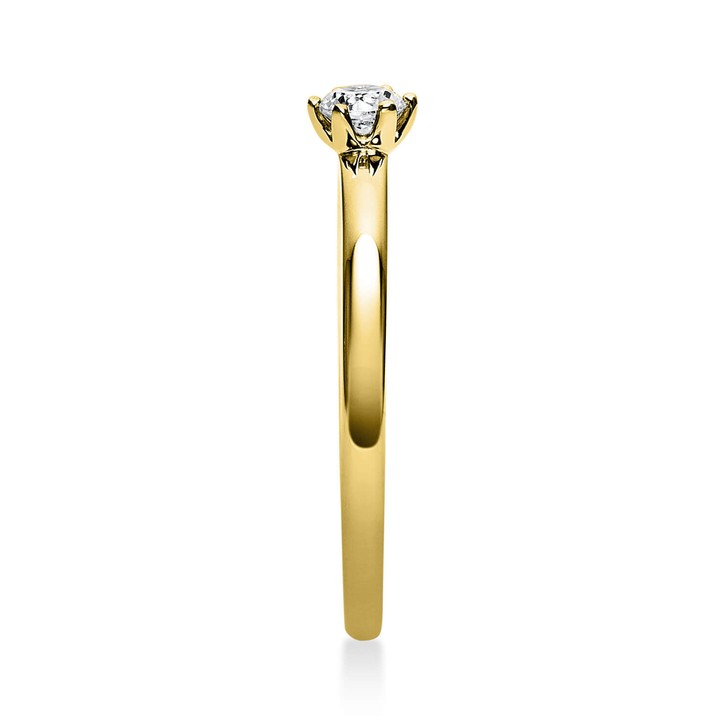Solitär Ring aus 585 Gelbgold mit Brillant 0.15 Ct