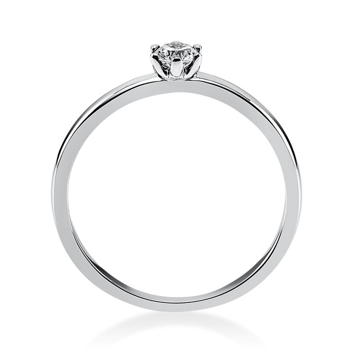 Solitär Ring aus 750 Weißgold mit Brillant 0.15 Ct