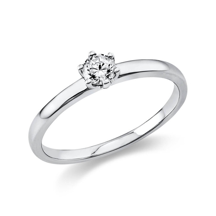 Solitär Ring aus 950 Platin mit Brillant 0.20 Ct