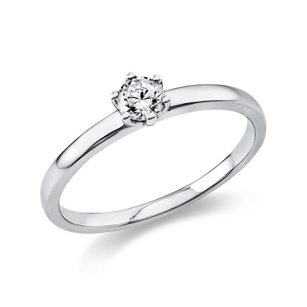 Solitär Ring aus 950 Platin mit Brillant 0.20 Ct