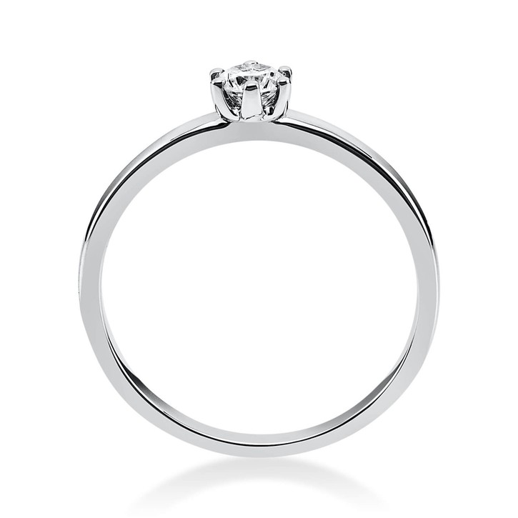 Solitär Ring aus 750 Weißgold mit Brillant 0.20 Ct