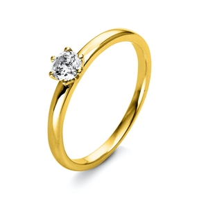 Solitär Ring Damenring 585 Gold Gelbgold Diamant Brillant 0,40 Ct. 6er-Krappe Solitär Ring Damenring 585 Gold Gelbgold Diamant Brillant 0,40 Ct. 6er-Krappe
