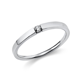 Solitär Ring Spannring aus 950 Platin mit Diamant Brillant 0,05 Ct.