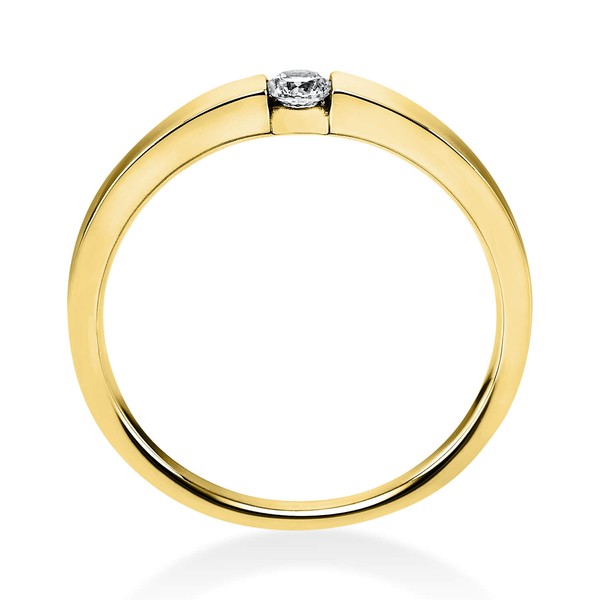 Solitär Ring aus 585 Gelbgold mit Brillant 0.10 Ct
