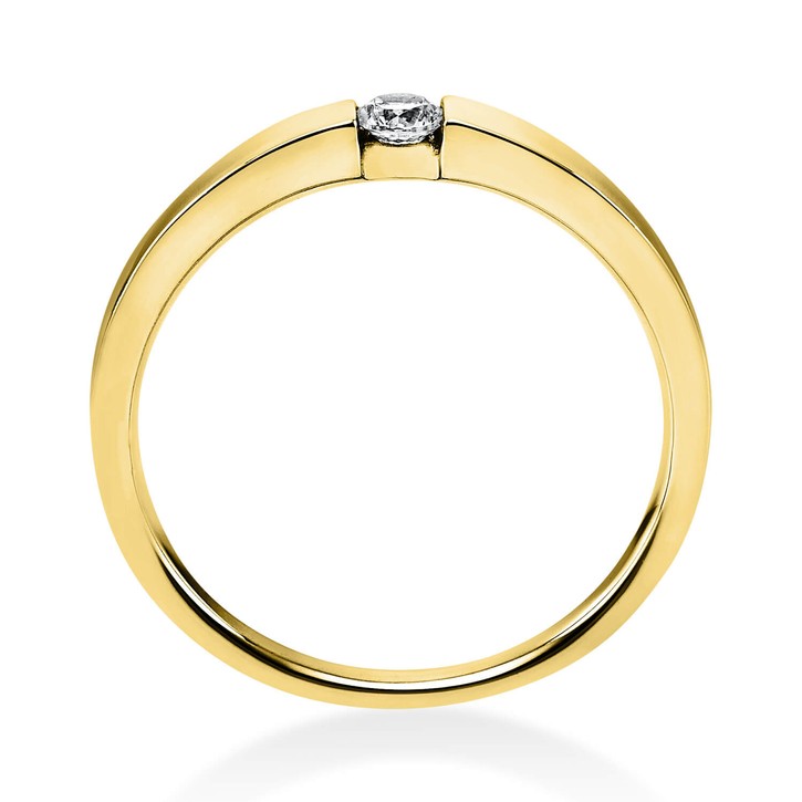 Solitär Ring aus 750 Gelbgold mit Brillant 0.10 Ct