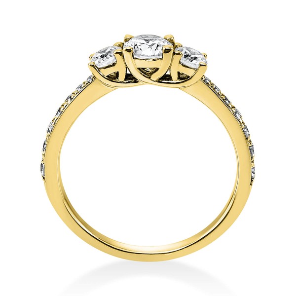 Ring aus 750 Gelbgold mit 17 Brillanten 0.94 Ct