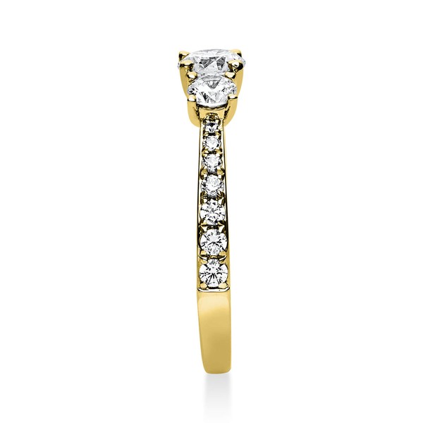 Ring aus 750 Gelbgold mit 17 Brillanten 0.94 Ct