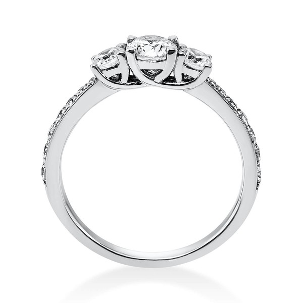 Ring aus 950 Platin mit 17 Brillanten 0.94 Ct