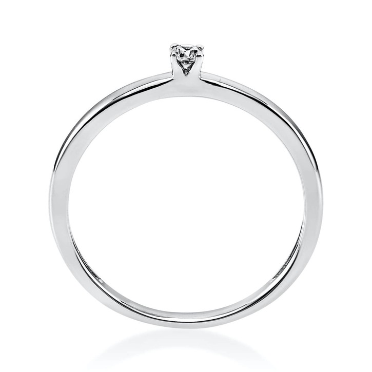 Solitär Ring aus 585 Weißgold mit Brillant 0.05 Ct