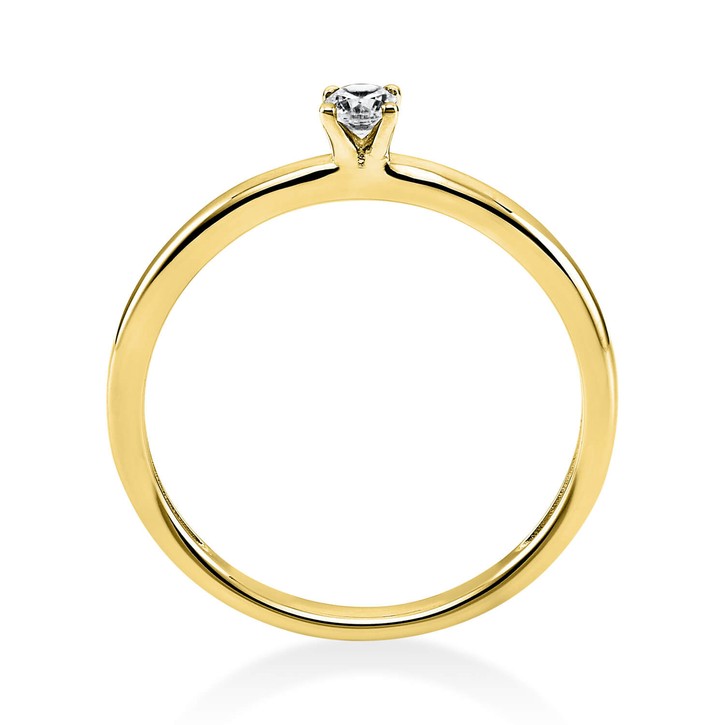 Solitär Ring aus 585 Gelbgold mit Brillant 0.10 Ct