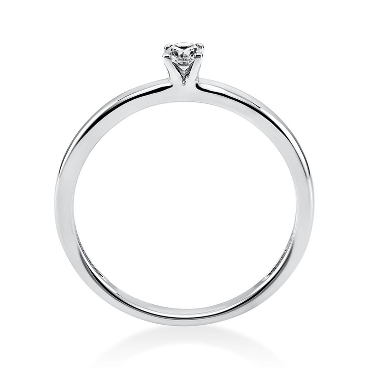 Solitär Ring aus 585 Weißgold mit Brillant 0.10 Ct