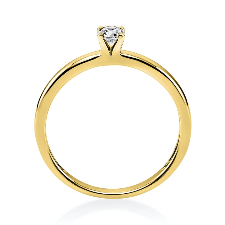 Solitär Ring aus 585 Gelbgold mit Brillant 0.15 Ct