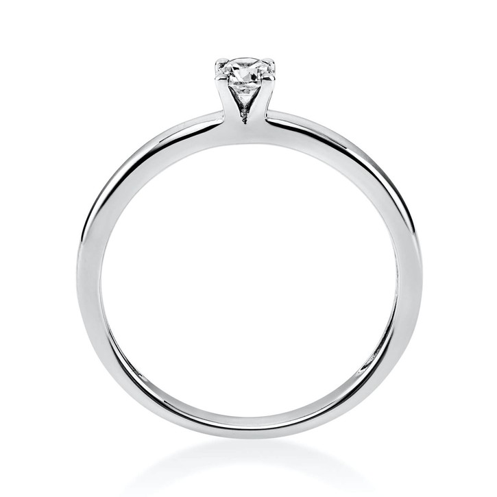 Solitär Ring aus 950 Platin mit Brillant 0.15 Ct