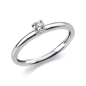 Solitär Ring Damenring aus 950 Platin mit Diamant Brillant 0,15 Ct 4er-Krappe