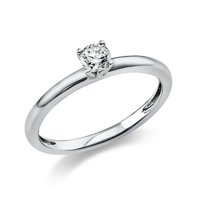 Solitär Ring Damenring 750 Gold Weißgold Diamant Brillant 0,20 Ct. 4er-Krappe