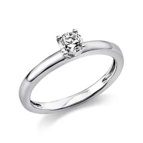 Solitär Ring Damenring 750 Gold Weißgold Diamant Brillant 0,30 Ct. 4er-Krappe