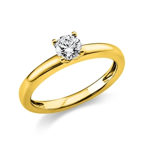 Solitär Ring Damenring 750 Gold Gelbgold Diamant Brillant 0,40 Ct. 4er-Krappe