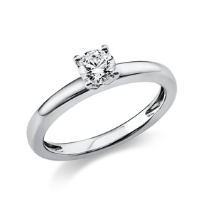 Solitär Ring Damenring 585 Gold Weißgold Diamant Brillant 0,40 Ct. 4er-Krappe