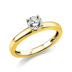 Solitär Ring Damenring aus 750 Gold Gelbgold mit Diamant Brillant 0,50 Ct.