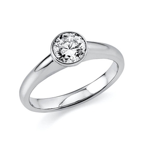 Solitär Ring Damenring aus 750 Gold Weißgold mit Diamant Brillant 0,70 Ct. Zarge