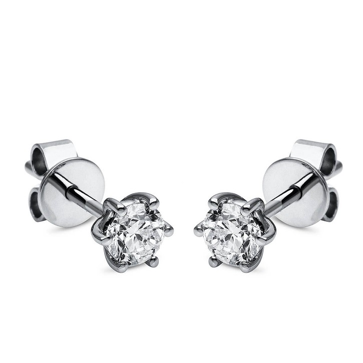 Paar solitär Ohrstecker Ohrringe aus 950 Platin mit 2 Brillanten 0.50 Ct