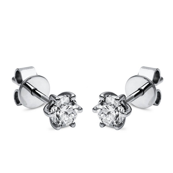 Paar solitär Ohrstecker Ohrringe aus 950 Platin mit 2 Brillanten 0.50 Ct