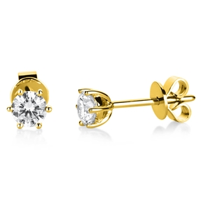 Ohrstecker 750 Gold Gelbgold 2 Diamanten Brillanten 1,00 Ct. 6er-Krappe Ø5,4mm