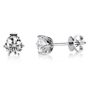 Ohrstecker 585 Gold Weißgold 2 Diamanten Brillanten 1,00 Ct. 6er-Krappe Ø5,4mm