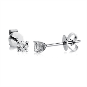 Ohrstecker aus 585 Gold Weißgold mit 2 Diamanten Brillanten 0,30 Ct. 4er-Krappe