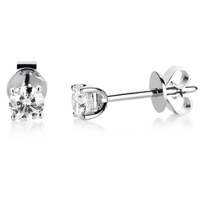 Ohrstecker aus 585 Gold Weißgold mit 2 Diamanten Brillanten 0,40 Ct. 4er-Krappe