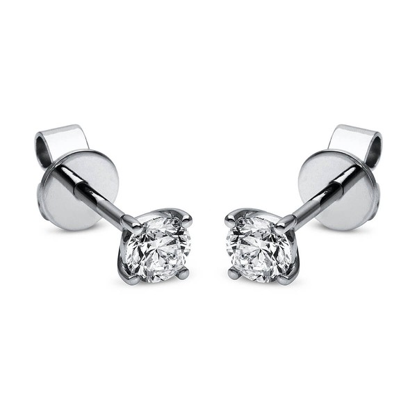 Paar solitär Ohrstecker aus 585 Weißgold mit 2 Brillanten 0.40 Ct