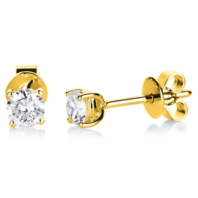 Ohrstecker 585 Gold Gelbgold 2 Diamanten Brillanten 0,50 Ct. 4er-Krappe Ø4,6mm