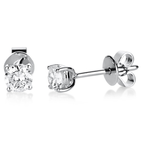 Ohrstecker 585 Gold Weißgold 2 Diamanten Brillanten 0,50 Ct. 4er-Krappe Ø4,6mm Ohrstecker 585 Gold Weißgold 2 Diamanten Brillanten 0,50 Ct. 4er-Krappe Ø4,6mm