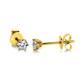 Ohrstecker aus 585 Gold Gelbgold mit 2 Diamanten Brillanten 0,60 Ct. 6er-Krappe