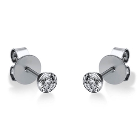 Ohrstecker 585 Gold Weißgold 2 Diamanten Brillanten 0,30 Ct. Zarge Ø3,6mm