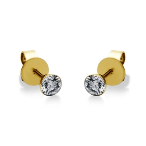 Ohrstecker aus 585 Gold Gelbgold mit 2 Diamanten Brillanten 0,50 Ct. Zarge
