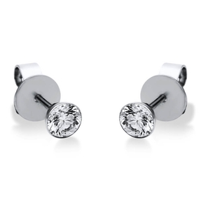 Ohrstecker aus 585 Gold Weißgold mit 2 Diamanten Brillanten 0,50 Ct. Zarge