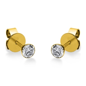 Ohrstecker 585 Gold Gelbgold 2 Diamanten Brillanten 0,40 Ct. Zarge Ø4,0mm
