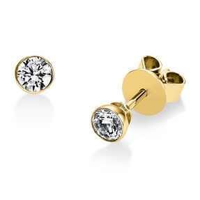 Ohrstecker 585 Gold Gelbgold 2 Diamanten Brillanten 0,40 Ct. Zarge Ø4,0mm