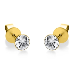 Ohrstecker aus 750 Gold Gelbgold mit 2 Diamanten Brillanten 1,00 Ct. Zarge