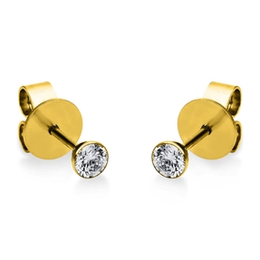 Ohrstecker aus 750 Gold Gelbgold mit 2 Diamanten Brillanten 0,20 Ct. Zarge