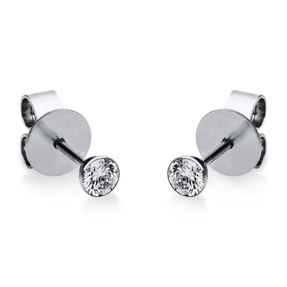 Ohrstecker aus 750 Gold Weißgold mit 2 Diamanten Brillanten 0,20 Ct. Zarge