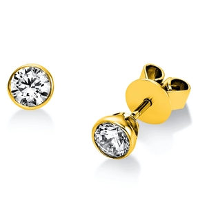 Ohrstecker aus 585 Gold Gelbgold mit 2 Diamanten Brillanten 0,60 Ct. Zarge