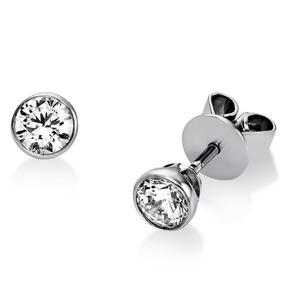 Ohrstecker Ohrringe aus 950 Platin mit 2 Diamanten Brillanten 0,60 Ct. Zarge