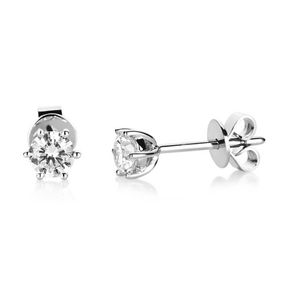Ohrstecker aus 750 Gold Weißgold mit 2 Diamanten Brillanten 0,80 Ct. 6er-Krappe