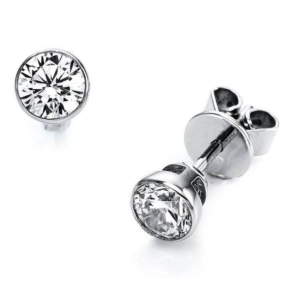 Paar solitär Ohrstecker Ohrringe aus 950 Platin mit 2 Brillanten 0.80 Ct Zarge