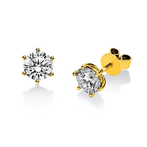 Ohrstecker aus 585 Gold Gelbgold mit 2 Diamanten Brillanten 1,40 Ct. 6er-Krappe Ohrstecker aus 585 Gold Gelbgold mit 2 Diamanten Brillanten 1,40 Ct. 6er-Krappe